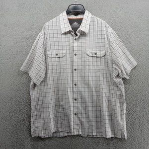 Croft‎ & Barrow Shirt Mens XXL White Gray Check Quick Dry Double Pockets
